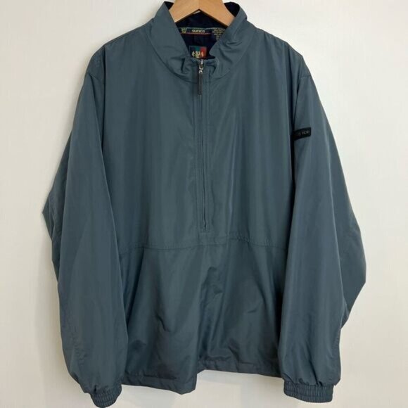 Sunice Vintage Golf 1/2 half Zip Windbreaker Pocket Gray Mens XXL 2XL 80s Jacket - Picture 15 of 15